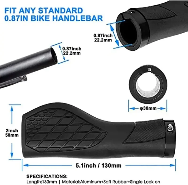 Alloy Rubber Bike Grips Single - đánh giá và giá Commuting On Mountain Bike